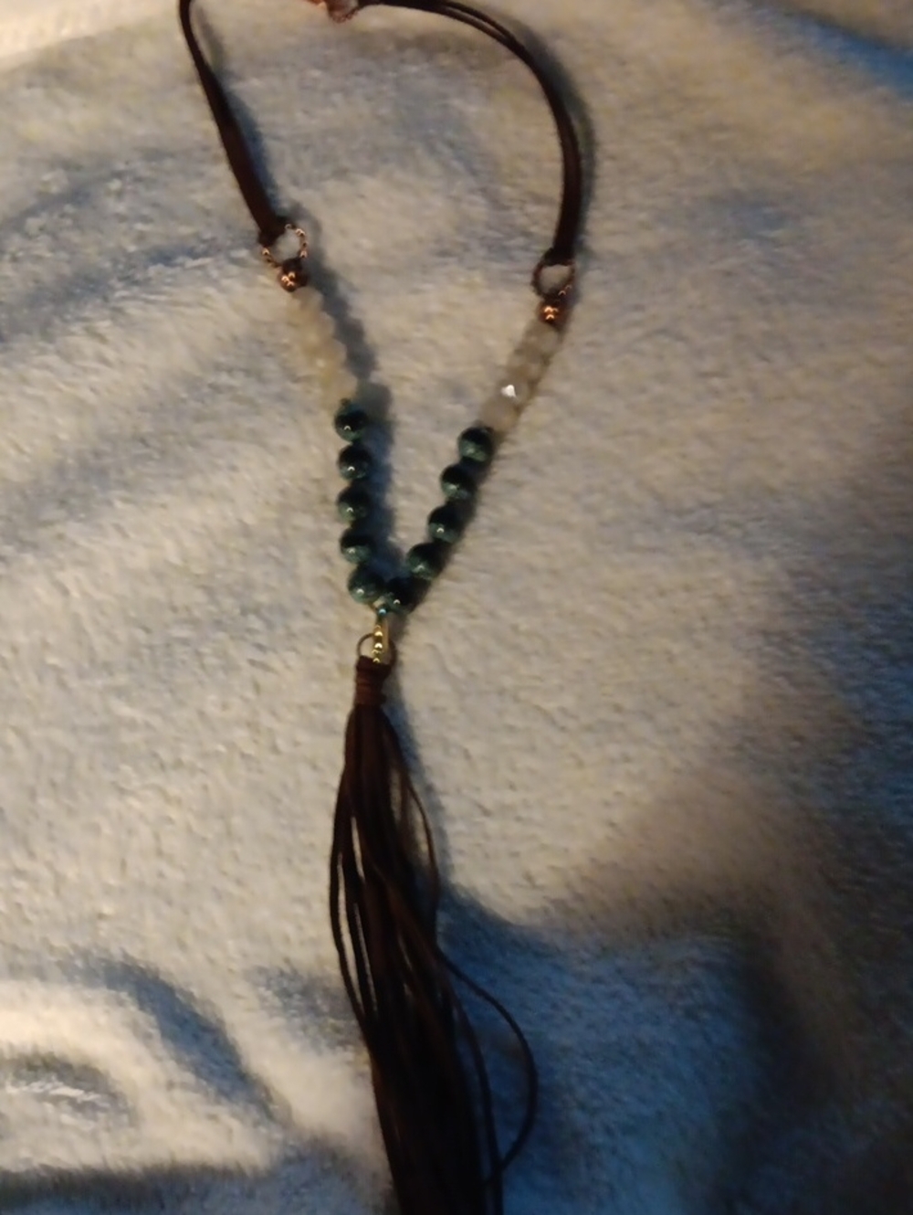 Handmade Hematite Bead Tassel Necklace - Women Jewelry